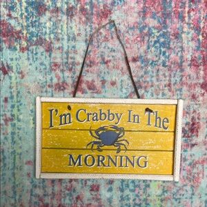 🍒Yellow and Blue Crabby Morning Sign